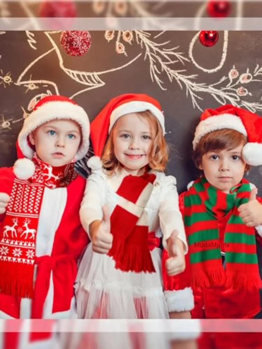 4 Pack Christmas Knitted Scarves Soft Holiday Knit with Tassels Adult Family
